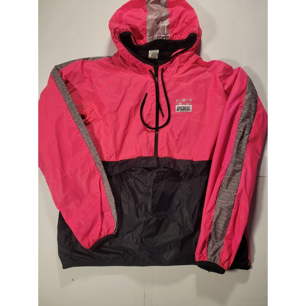PINK Victoria’s Secret Women’s Reflective Windbreaker Pink/Black Size M.L #101